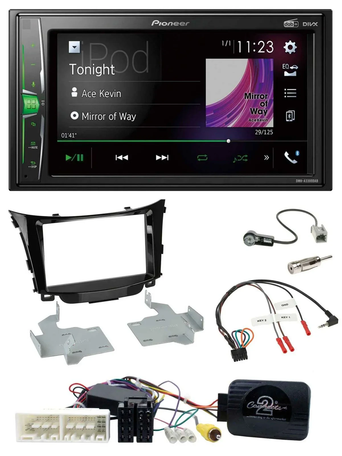 Автомагнитола Pioneer 2DIN DAB USB Bluetooth для Hyundai i30 (с 2017)