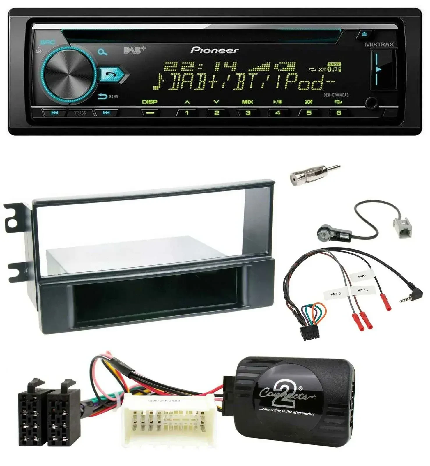 Автомагнитола для Kia Sportage II (2008–2010) Pioneer DAB, CD, USB, Bluetooth, поддержка кнопок на руле