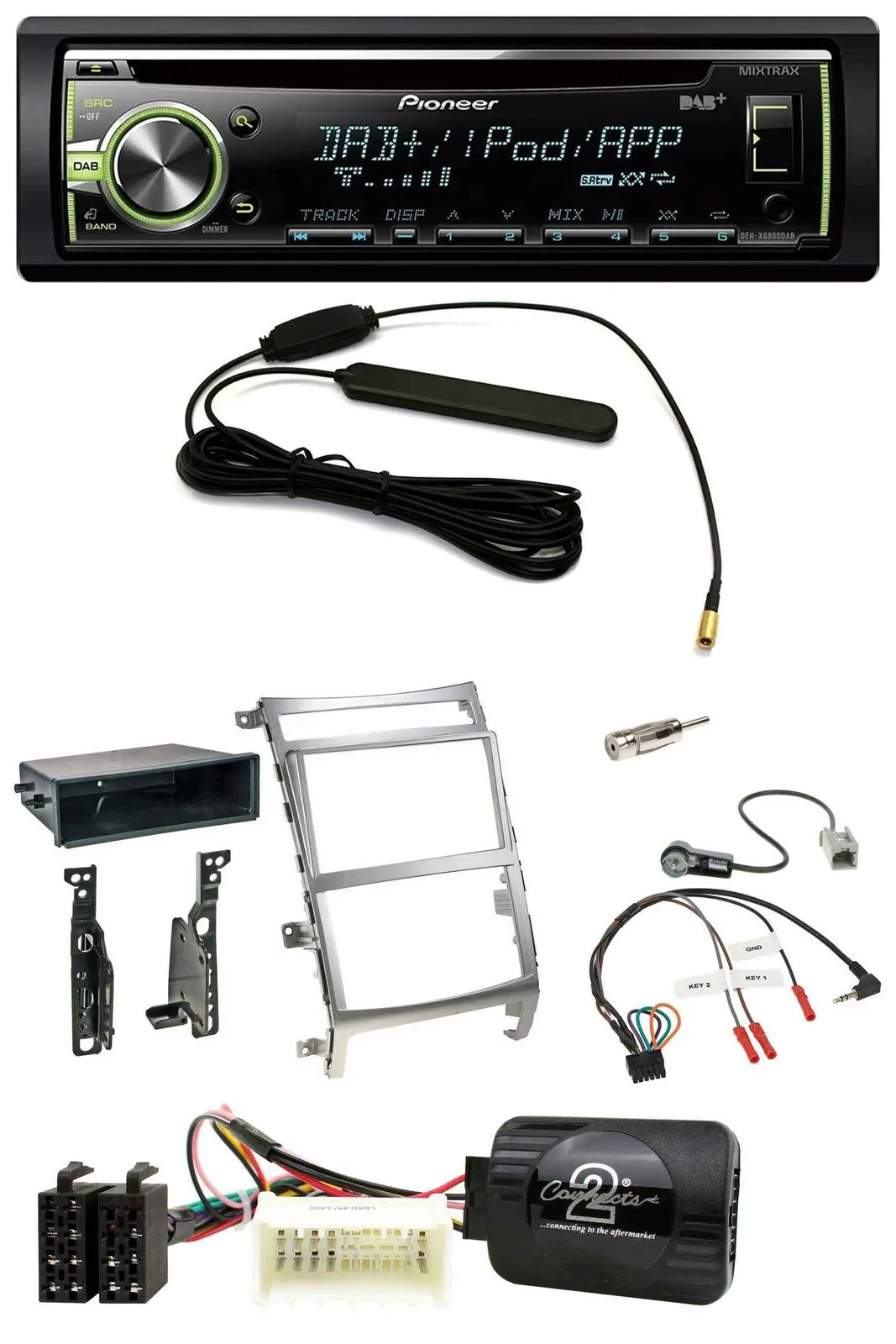 Автомагнитола Pioneer для Hyundai IX55 2009–2012 CD/MP3 USB DAB серебристая