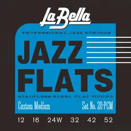 Струны для электрогитары La Bella 20-PCM Jazz Flats 12-52