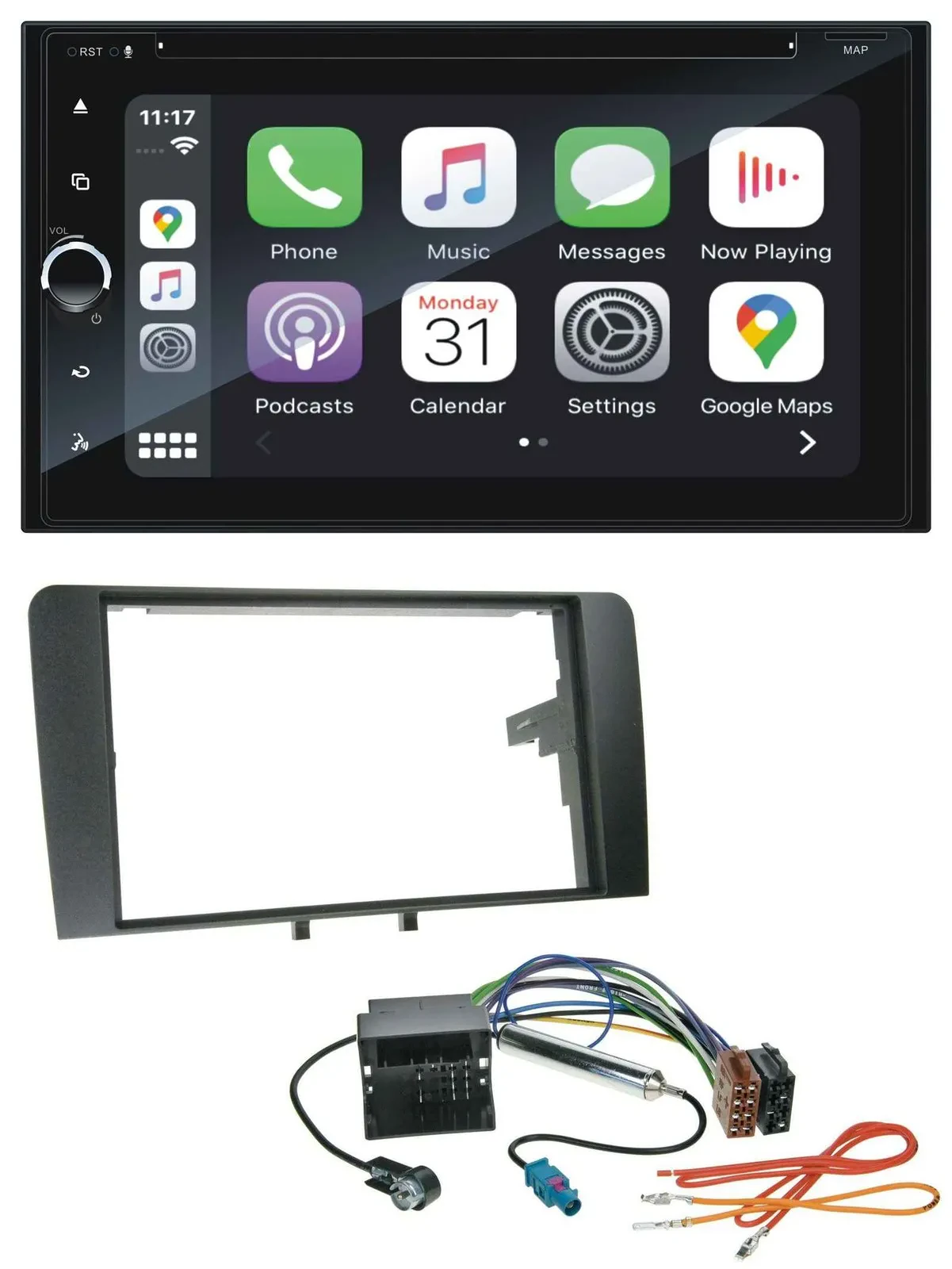 Blaupunkt 2DIN Bluetooth DAB USB DVD MP3 Autoradio für Audi A3 03-12 8P Quadlock