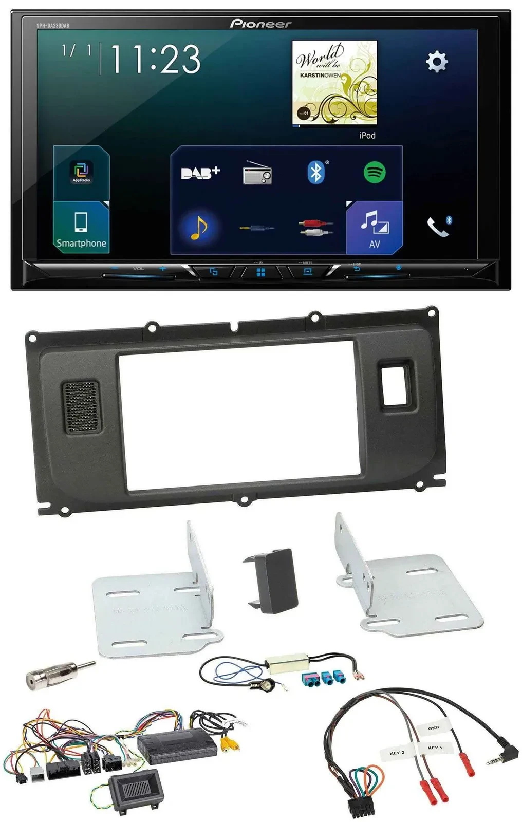 Автомагнитола для Land Rover Evoque Pioneer 2DIN, Bluetooth, USB, DAB