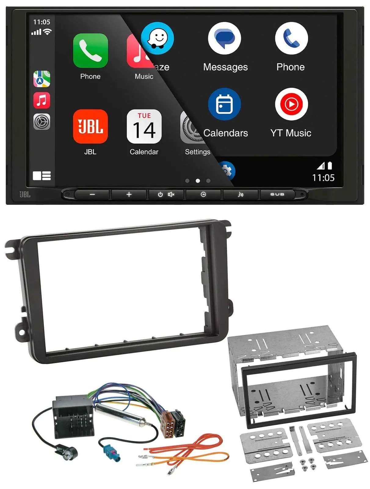 JBL USB 2DIN MP3 Bluetooth AUX Autoradio für Seat Alhambra Leon Toledo