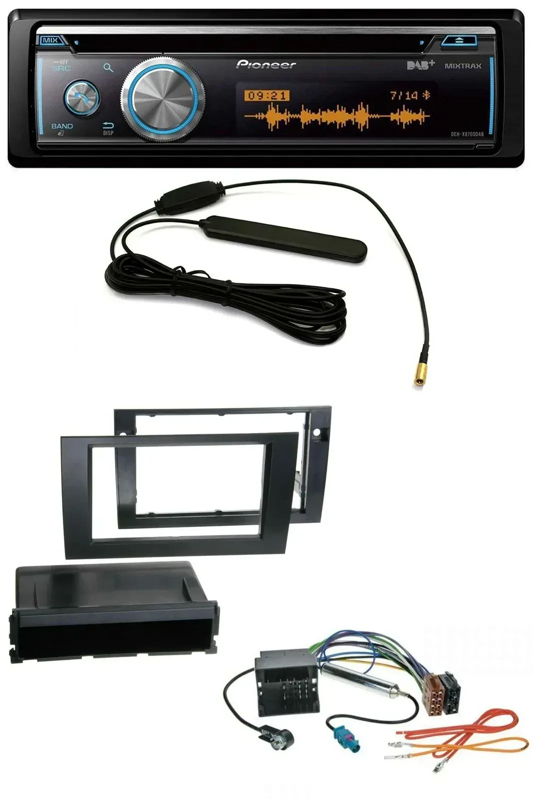 Автомагнитола Pioneer CD/USB/Bluetooth/DAB MP3 для Audi A4 (2001–2008, B6/B7)