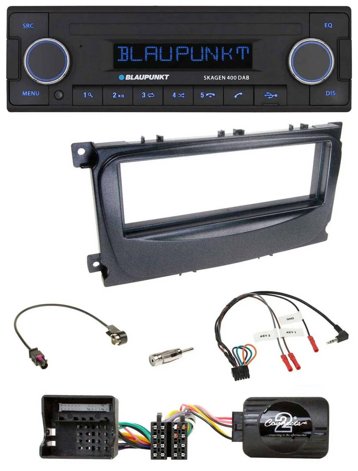 Blaupunkt DAB USB Bluetooth Lenkrad Autoradio für Ford Focus C-Max Galaxy ab 07