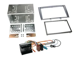 Einbauset Doppel DIN Autoradio für Peugeot 308 07-09 silber