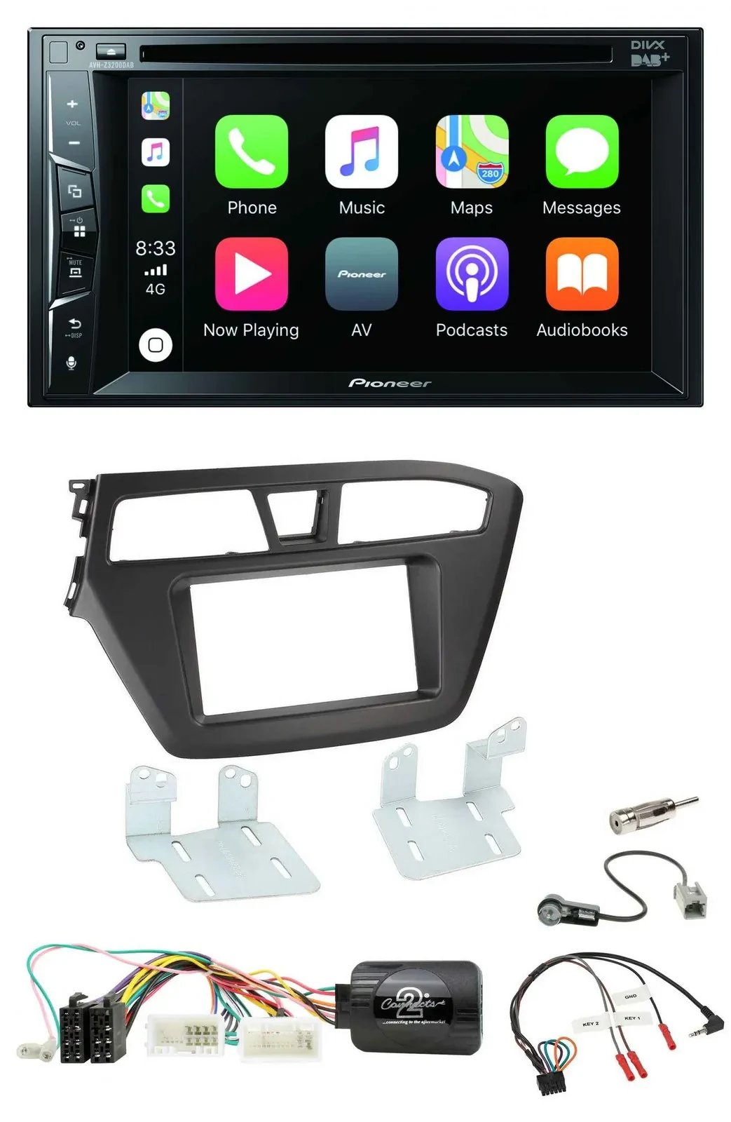 Автомагнитола для Hyundai i20 (с 2015) Pioneer 2 DIN, USB, DVD, Bluetooth, DAB