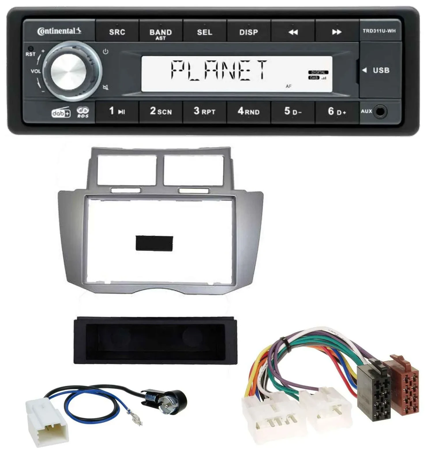 Continental MP3 AUX USB DAB 1DIN Autoradio für Toyota Yaris (2007-2011)
