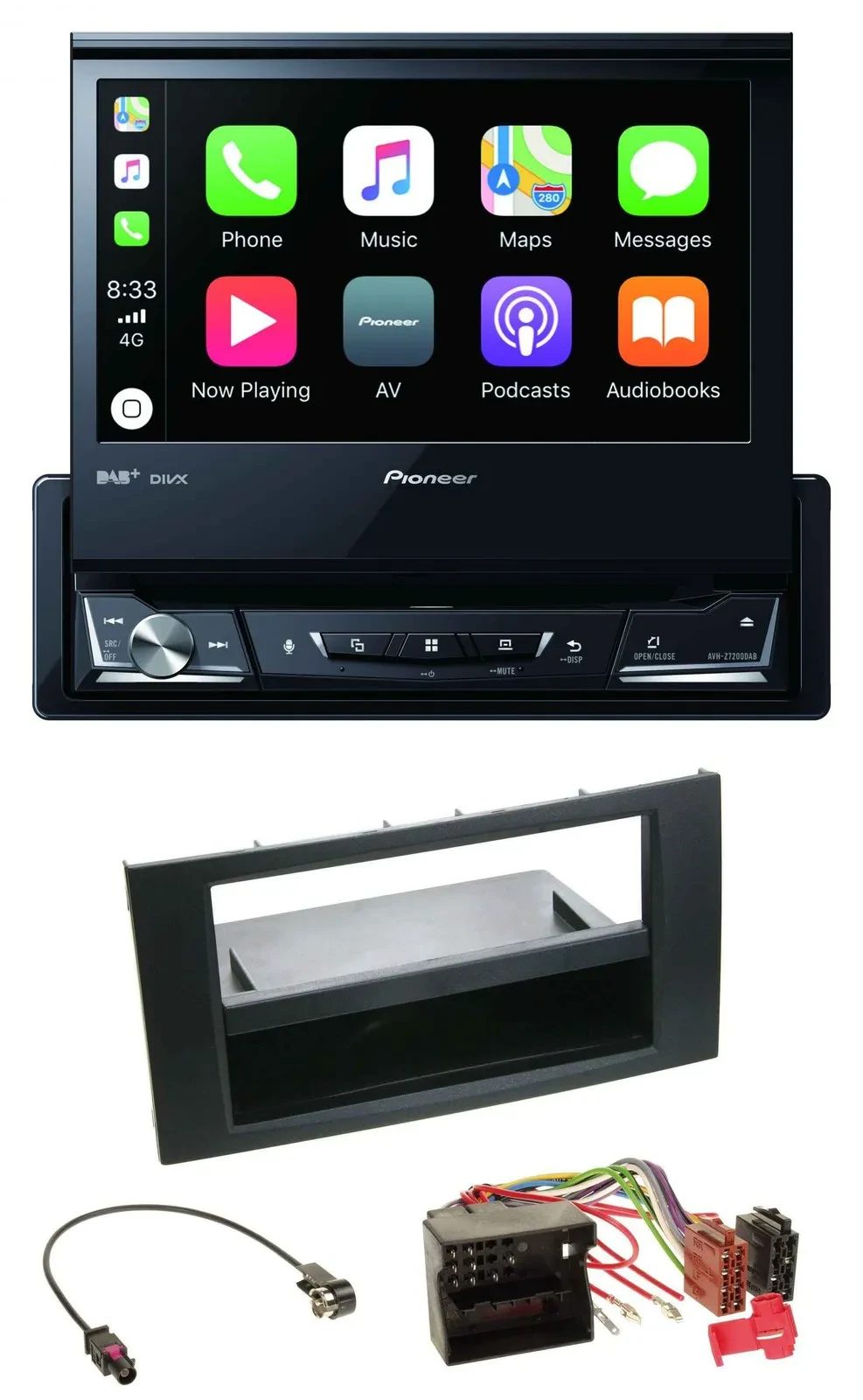 Pioneer DVD Bluetooth DAB USB MP3 Autoradio für Ford Focus Fiesta 04-08 schwarz