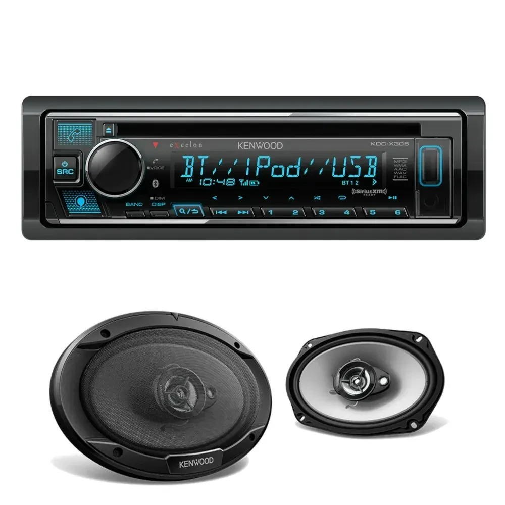 Автомагнитола Kenwood eXcelon KDC-X305 Single-DIN CD с 6x9" коаксиальными автоколонками (набор)