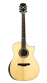 GA680TAK-WCASE-NAT Электро-акустическая гитара, с вырезом, цвет натуральный, с чехлом, Parkwood