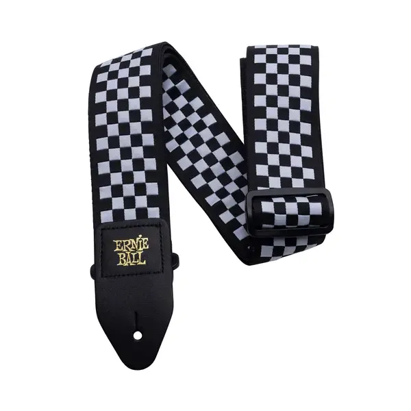 Ремень для гитары Ernie Ball 4149 Premium Black and White Checkered Jacquard