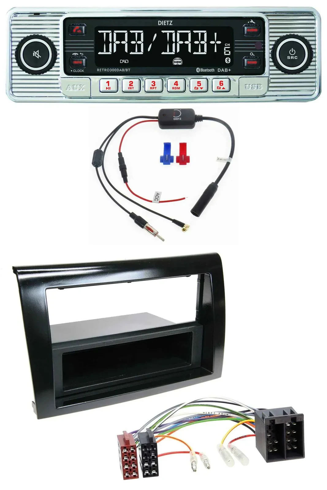 Dietz DAB USB MP3 Bluetooth Autoradio für Fiat Bravo (ab 2007)