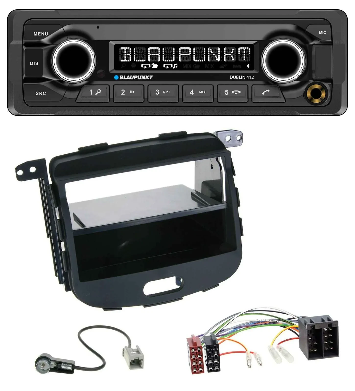 Blaupunkt MP3 Bluetooth USB AUX Autoradio für Hyundai i10 2008-2013 Rubber Touch
