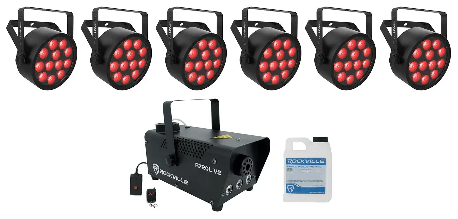 Комплект светового оборудования Chauvet DJ SlimPAR T12 ILS RGB D-Fi USB с дым-машиной