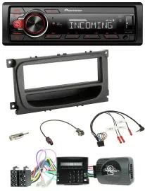 Автомагнитола для Ford Mondeo/S-Max Pioneer Bluetooth, USB, DAB, поддержка кнопок на руле, черный, 2007–2014