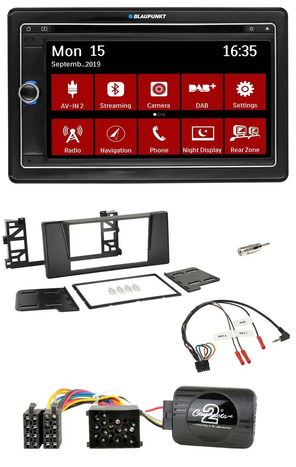 Blaupunkt TMC USB Lenkrad Bluetooth DAB 2DIN Navigation für BMW 5er E39 96-04 Ak