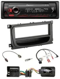 Автомагнитола Pioneer USB, DAB, Bluetooth для Ford Mondeo/S-Max (2007–2014), черный, с поддержкой управления на руле