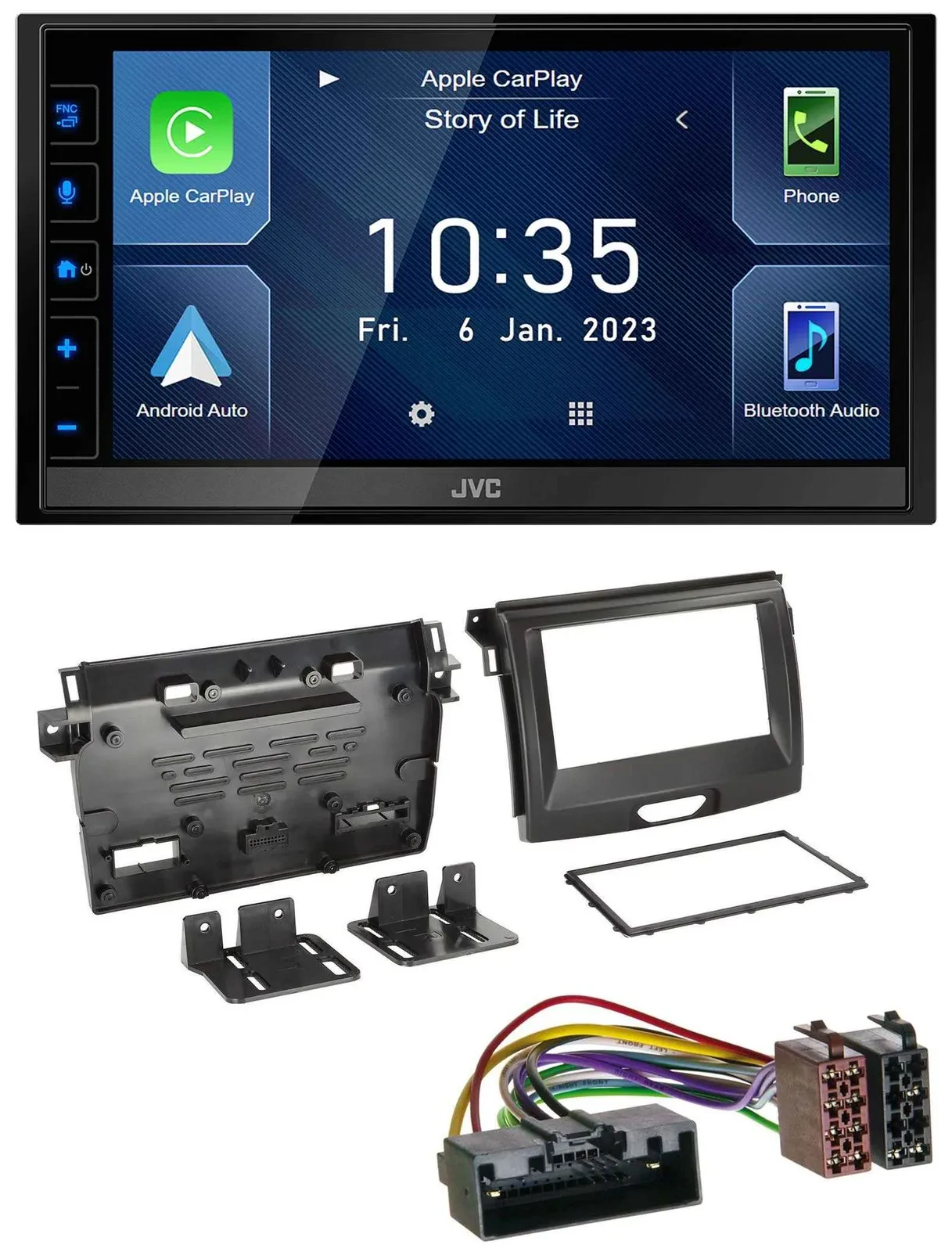 JVC DAB Bluetooth MP3 USB 2DIN Autoradio für Ford Ranger 2AB ab 04/2015