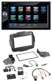 Blaupunkt 2DIN Bluetooth TMC USB Lenkrad SD Navigation für Jeep Renegade ab 2015