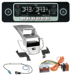 Dietz USB DAB MP3 Bluetooth Autoradio für Ford Fiesta Display 08-10 silber