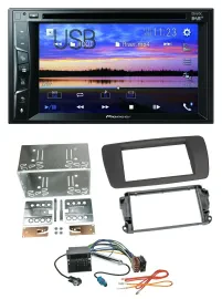 Автомагнитола для Seat Ibiza (с 2008) Pioneer 2 DIN, Bluetooth, USB, DVD, DAB, MP3, серый (tuam-grey)