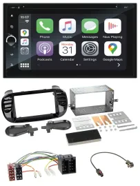 Blaupunkt 2DIN Bluetooth DAB USB DVD MP3 Autoradio für Fiat 500 ab 12 ISO schwar