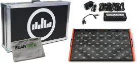 Temple Audio Trio 28 Temple Red Pedalboard w/Flight Case, Power Supply, and Clot