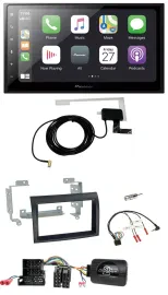 Pioneer USB Lenkrad 2DIN Bluetooth DAB Autoradio für Citroen Peugeot Fiat schwar