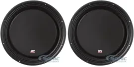 2) MTX 3512-04S 12" SVC 4-ohm 1200W Slim Subs Shallow Car Audio Subwoofers