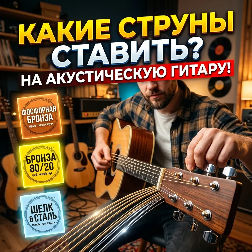 Какие струны ставить на акустическую гитару
