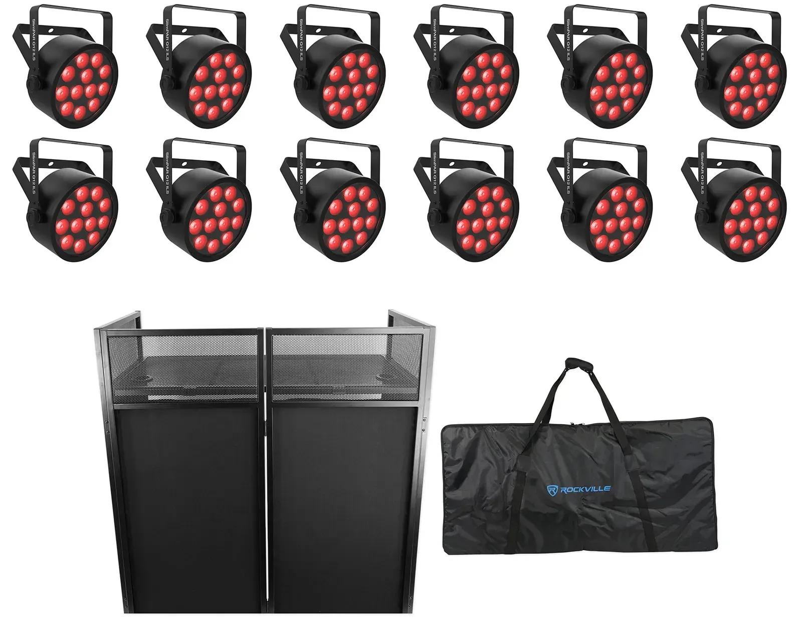 Светодиодный прибор Chauvet DJ SlimPAR Q12 ILS RGBA D-Fi USB DMX с аксессуарами (12 штук)