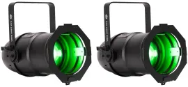 (2) American DJ Par Z300 RGBA 300w COB LED DMX Dancefloor Stage Lights w/Aria X2