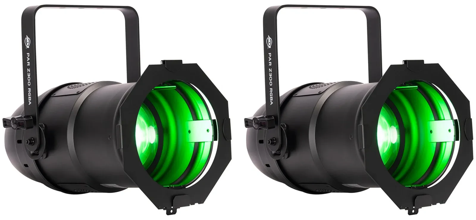 (2) American DJ Par Z300 RGBA 300w COB LED DMX Dancefloor Stage Lights w/Aria X2