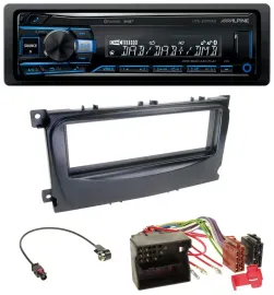 Alpine USB Bluetooth DAB MP3 Autoradio für Ford Mondeo S-Max 07-14 schwarz