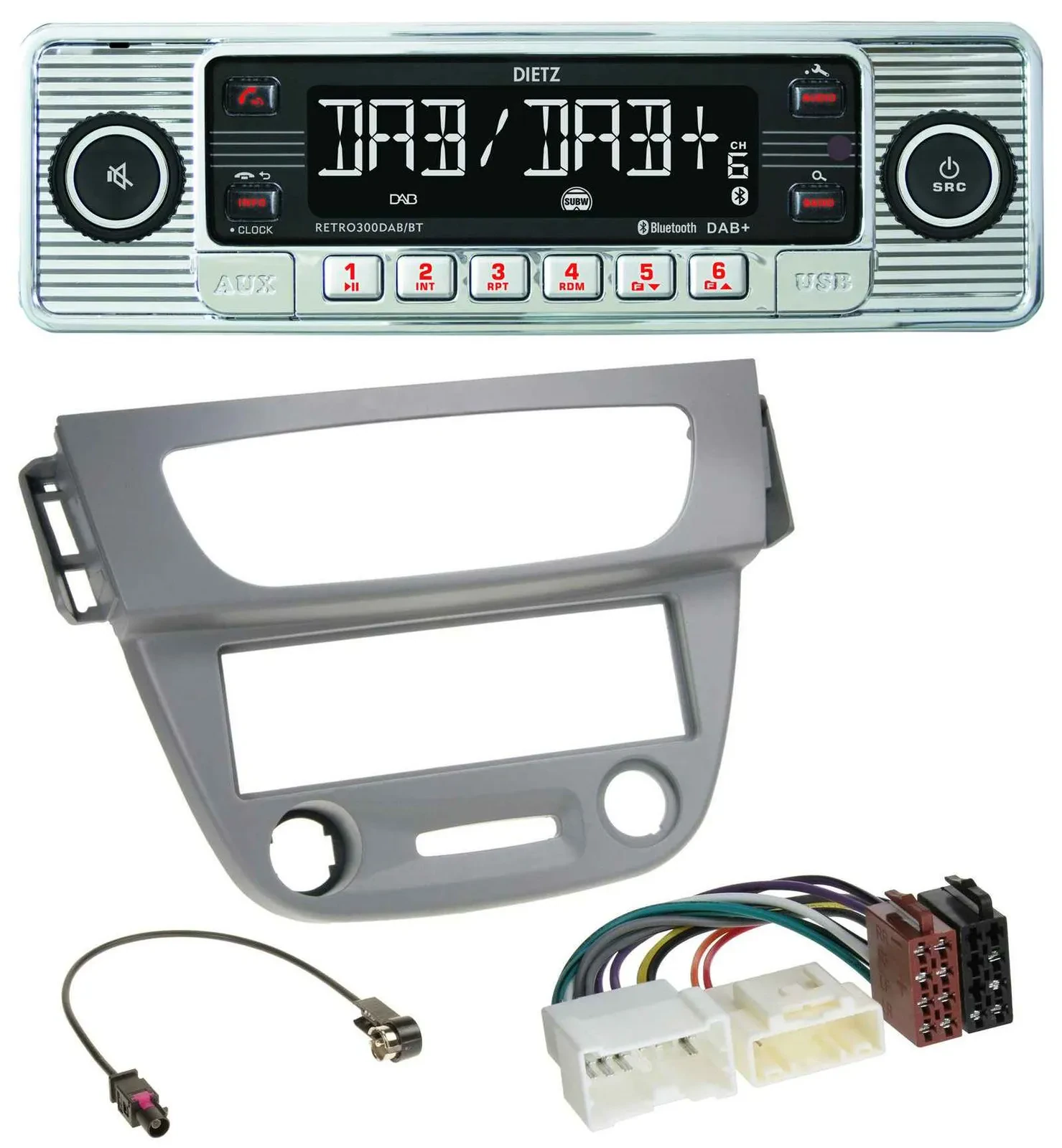 Dietz Bluetooth MP3 DAB USB Autoradio für Renault Megane 3 (12-14) - grau
