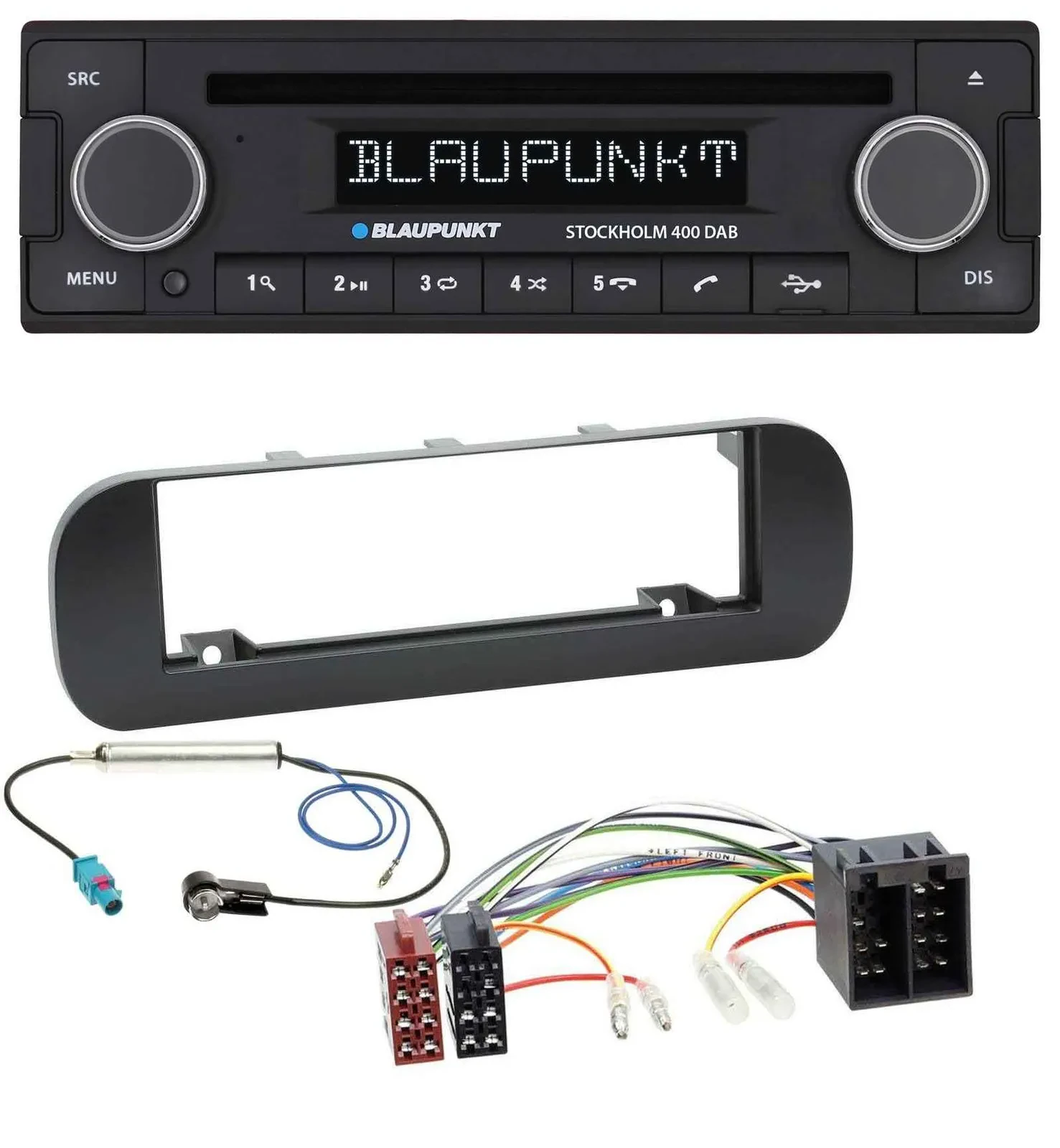 Blaupunkt MP3 Bluetooth DAB CD USB Autoradio für Fiat Panda (2012-2020) schwarz