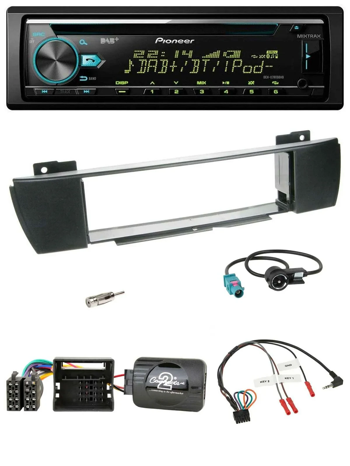 Pioneer DAB Lenkrad CD USB Bluetooth Autoradio für BMW X3 E83 2004-2010 mittig