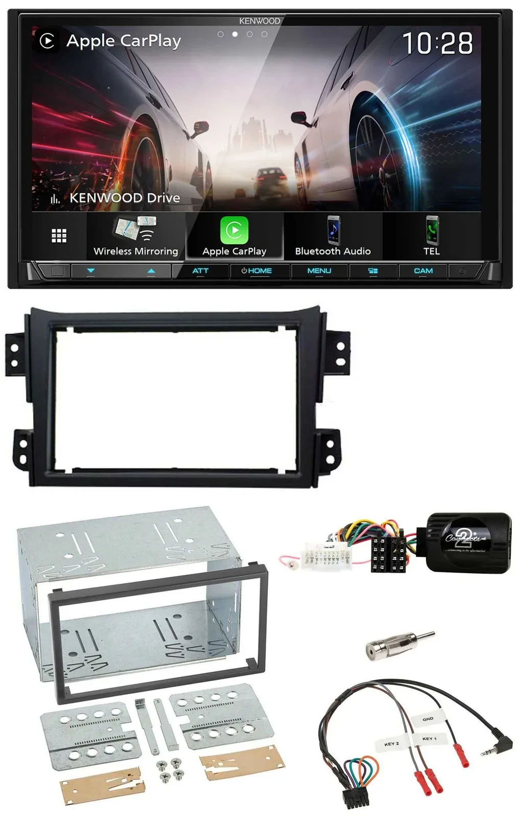 Kenwood Lenkrad 2DIN USB DAB Bluetooth Autoradio für Opel Agila B Suzuki Splash
