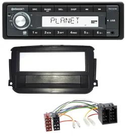 Continental USB MP3 AUX 1DIN Autoradio für Smart ForTwo (451, ab 2010)
