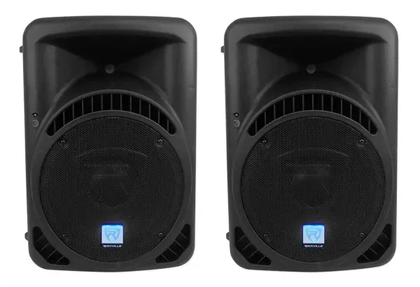 (2) Rockville RPG12BT 12" 800w Powered DJ PA Speakers BlueTooth, Wireless Link