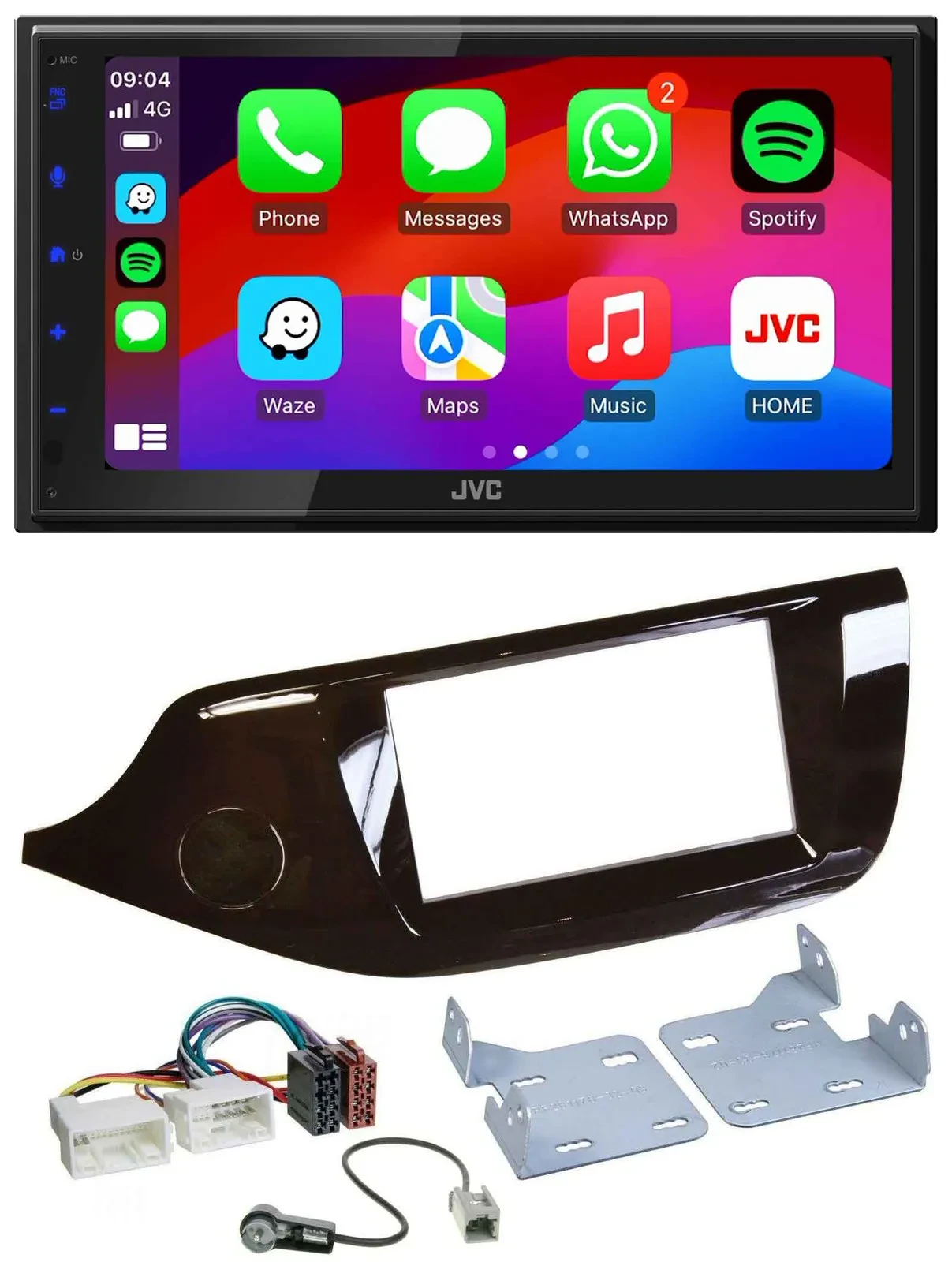 Автомагнитола для Kia Ceed (с 2012) JVC 2-DIN, Bluetooth, DAB, USB, MP3, глянцевый