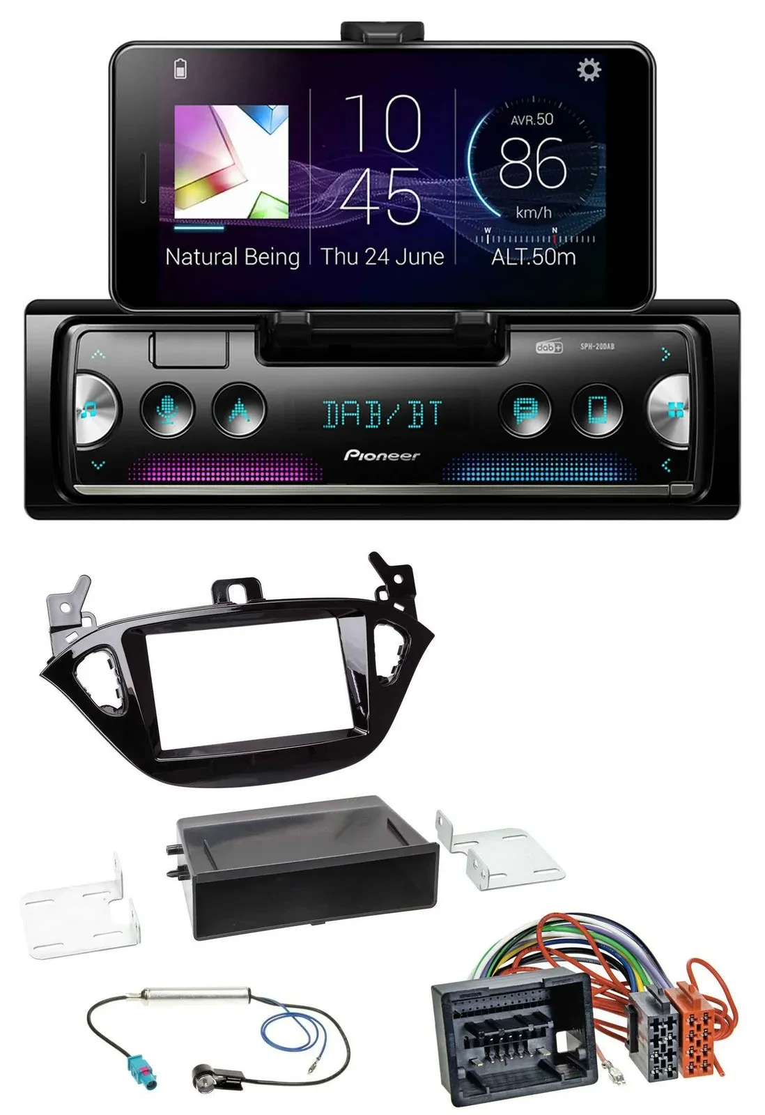 Pioneer USB MP3 Bluetooth DAB Autoradio für Opel Adam ab 13 Corsa E ab 15 Ablage