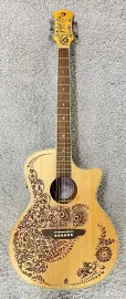 Luna Model HEN OA SPR Henna Oasis Acoustic Electric Folk Size Cutaway Guitar