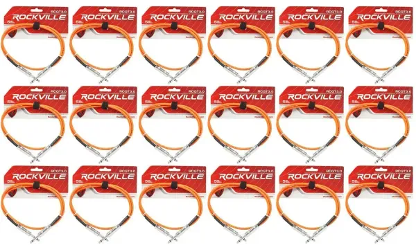 Инструментальный кабель Rockville RCGT3.0O Orange 0.9 м (18 штук)