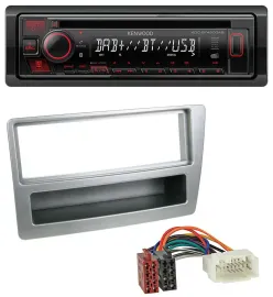 Автомагнитола Kenwood для Honda Civic 2004–2006, CD/MP3, USB, Bluetooth, DAB, серебристая