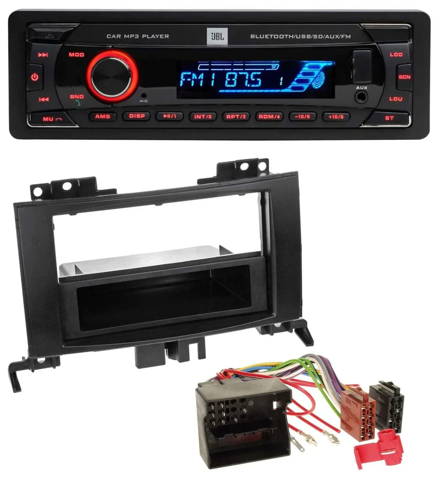 JBL AUX MP3 USB Bluetooth SD Autoradio für Mercedes Sprinter ab 06 Rubbertouch