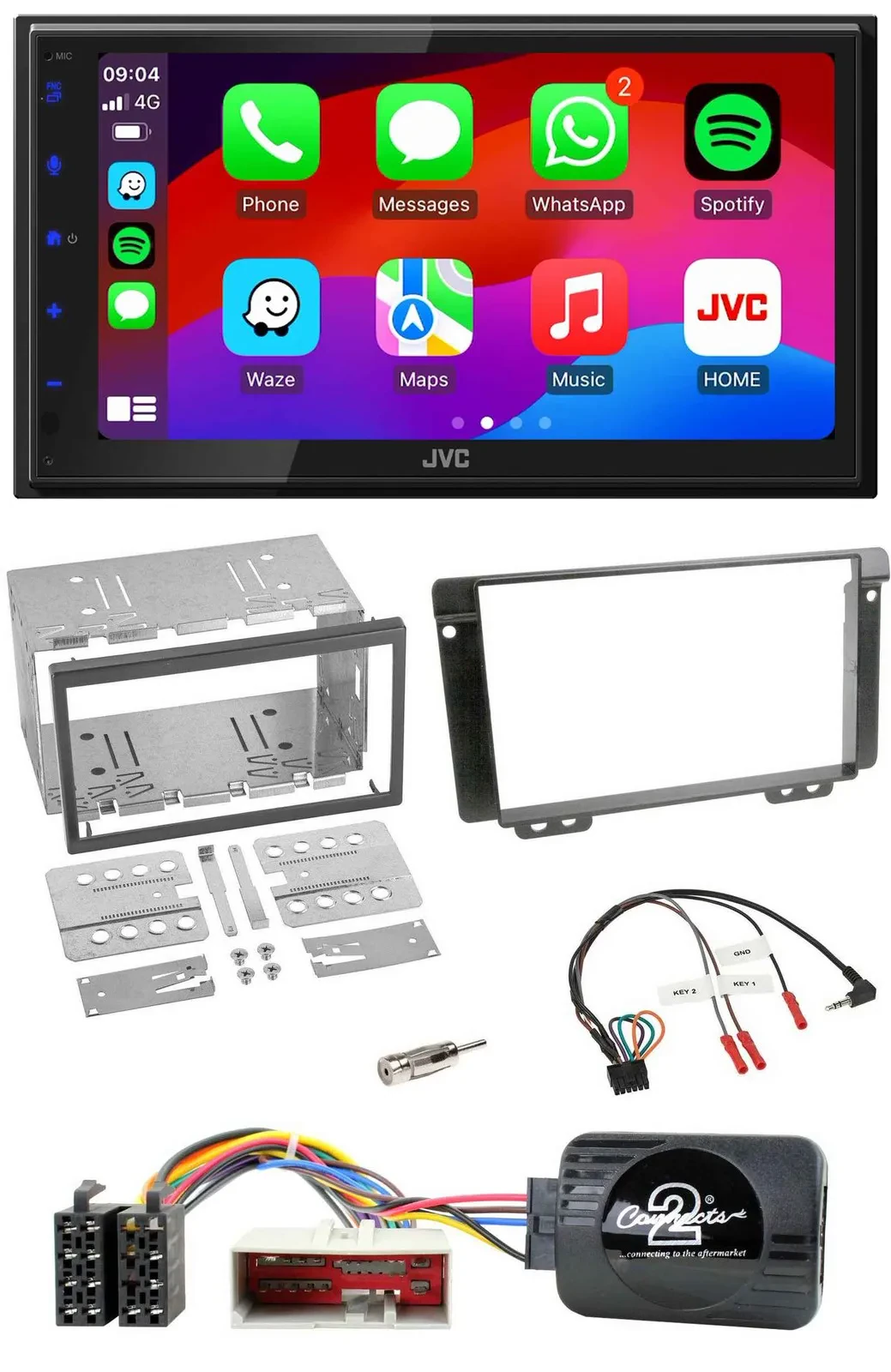 JVC Bluetooth 2DIN Lenkrad DAB USB Autoradio für Land Rover Freelander 2004-2006