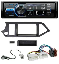 JVC Bluetooth MP3 USB DAB Autoradio für Kia Picanto ab 2011 Start-Stop