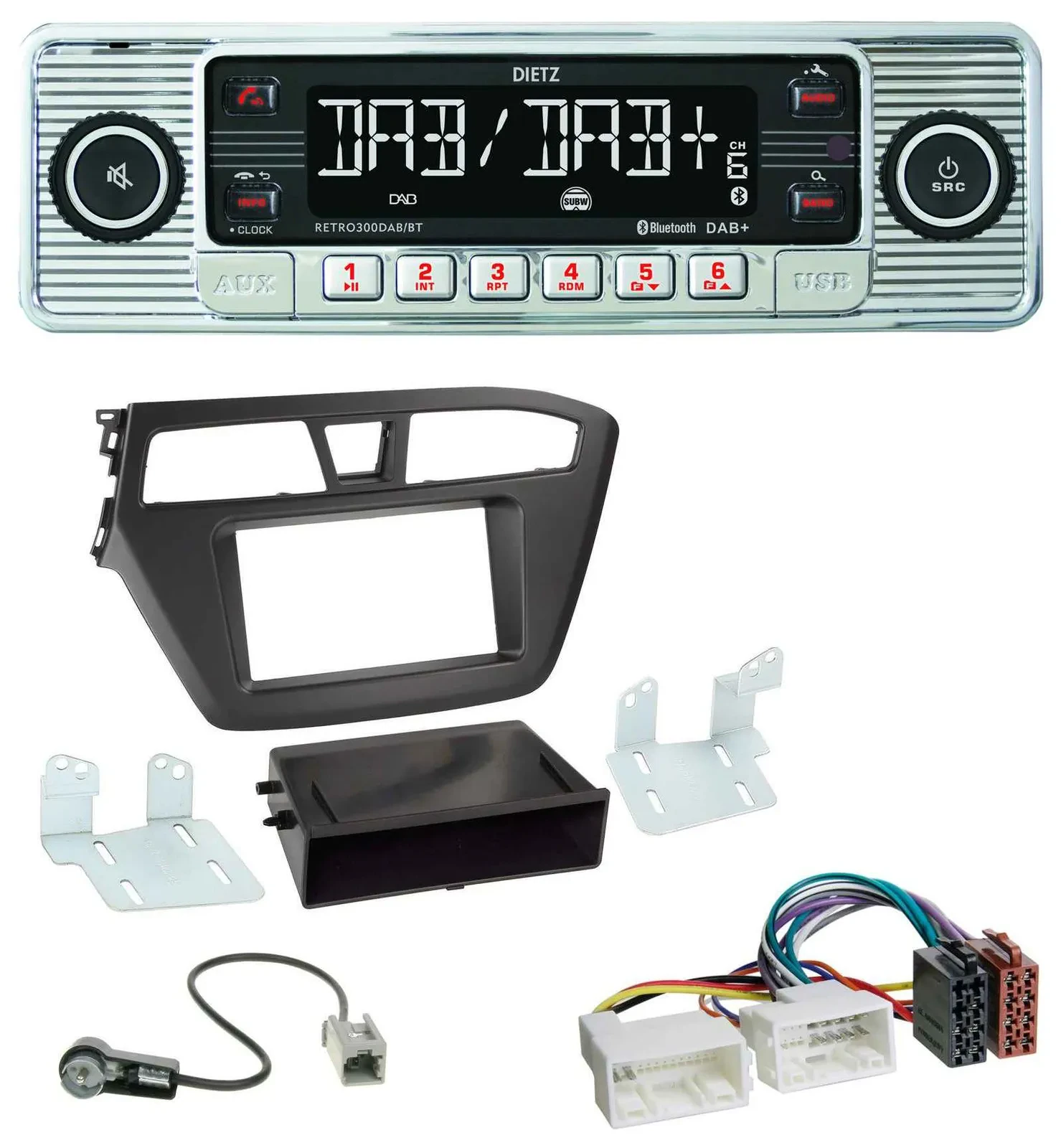 Автомагнитола для Hyundai i20 Dietz Bluetooth, MP3, DAB, USB (2014–2020)